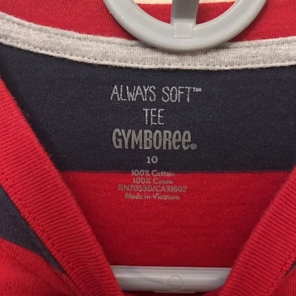 Gymboree Always Soft red/blue long sleeve tee size 10.